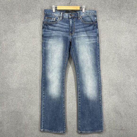Calvin Klein Jeans Bootcut Jeans Mens 30x30 Denim Medium Wash Faded Mid Rise - Picture 1 of 16